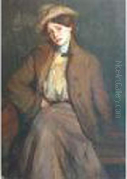 Portrait De Jeune Femme Assise Oil Painting by Jacques-Emile Blanche