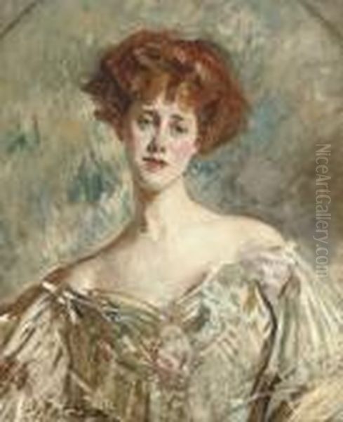 Portrait Of A Lady Oil Painting by Jacques-Emile Blanche