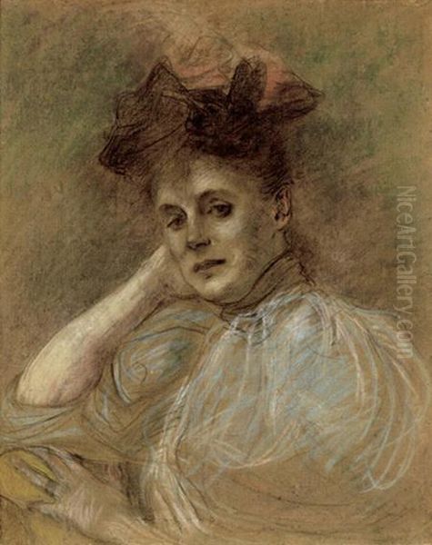 Portrait De Catherine Lemoine Oil Painting by Jacques-Emile Blanche