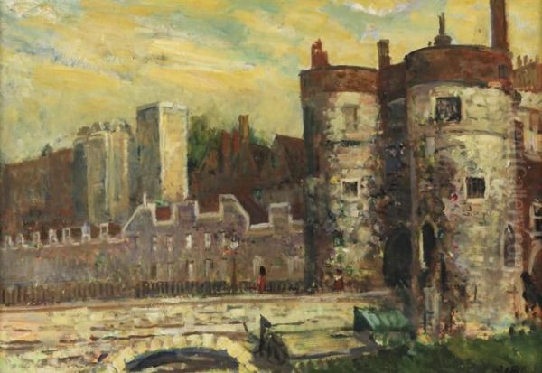 La Tour De Londres Oil Painting by Jacques-Emile Blanche