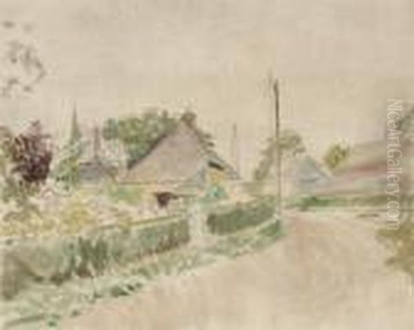 Vue D'un Village Normand Oil Painting by Jacques-Emile Blanche