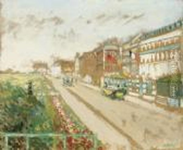 Rue A Dieppe Oil Painting by Jacques-Emile Blanche