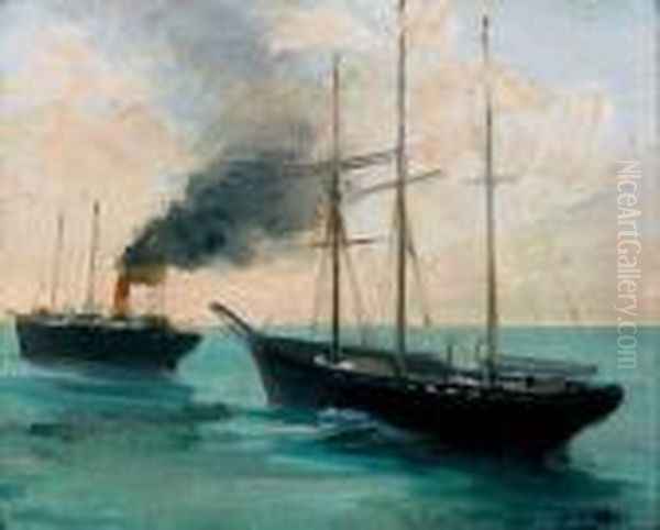 Marine Oil Painting by Jacques-Emile Blanche