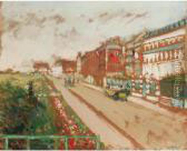 Rue A Dieppe Oil Painting by Jacques-Emile Blanche