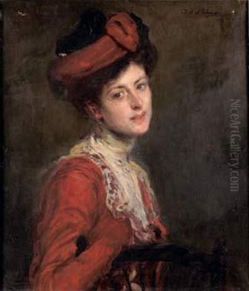 Miss Bertha Ou Bertie Capel, Lady Michelham Oil Painting by Jacques-Emile Blanche