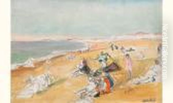 La Plage De Dieppe by Jacques-Emile Blanche