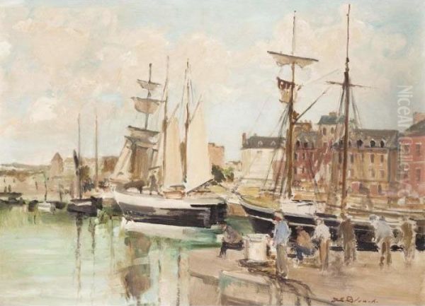 Bassin Berigny, Dieppe Oil Painting by Jacques-Emile Blanche