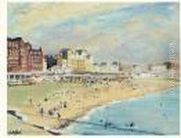 Plage De Brighton Oil Painting by Jacques-Emile Blanche