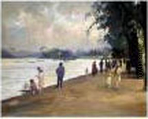 The Serpentine, Hyde Park Oil Painting by Jacques-Emile Blanche