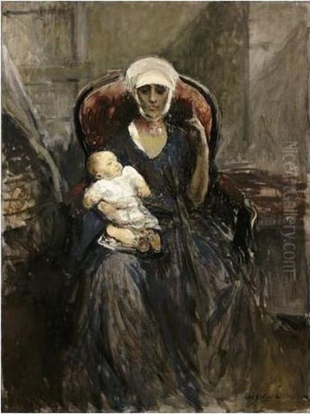 Mater Dolorosa Oil Painting by Jacques-Emile Blanche