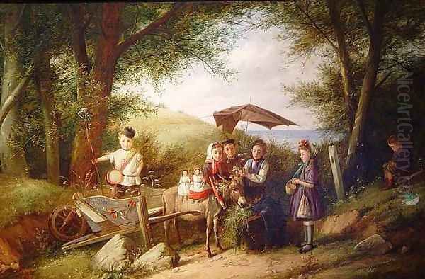 A Day in the Country Oil Painting by Charles Hunt