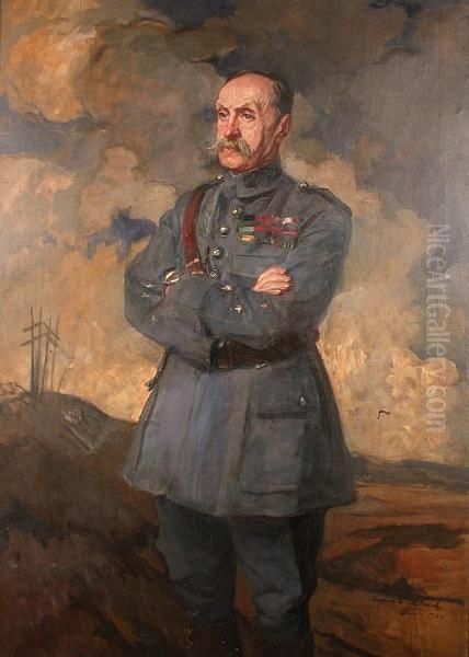 Portrait Of Marshall Foch Oil Painting by Jacques-Emile Blanche