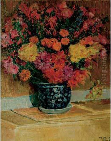 Bouquet Aux Mille Couleurs Oil Painting by Jacques-Emile Blanche