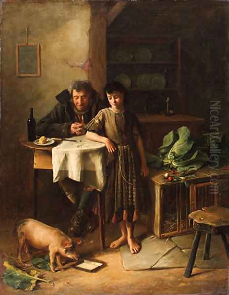 The Gint who Pays the Rint Oil Painting by Charles Hunt