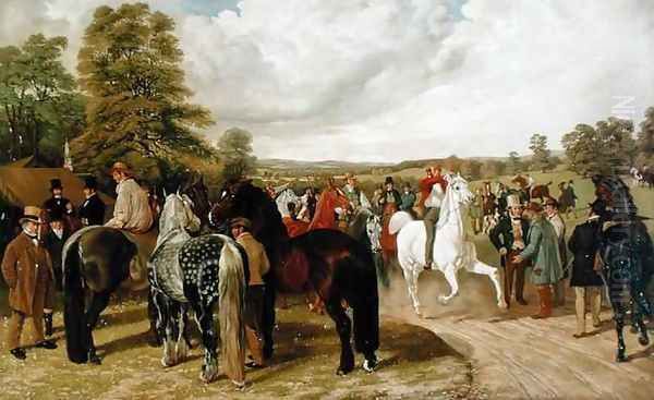 The Horse Fair Southborough Common Oil Painting by Benjamin Herring, Jnr.