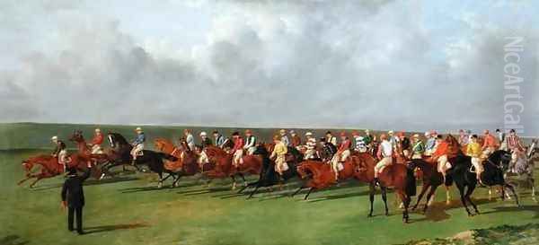 Silks and Satins of the Turf Oil Painting by Benjamin Herring, Jnr.