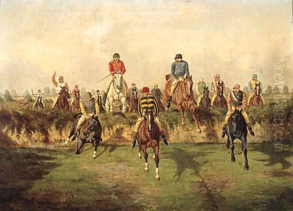 The Steeplechase 2 Oil Painting by Benjamin Herring, Jnr.