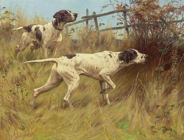 Pointers Oil Painting by Thomas Blinks