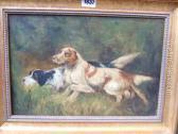 English Setters Oil Painting by Thomas Blinks