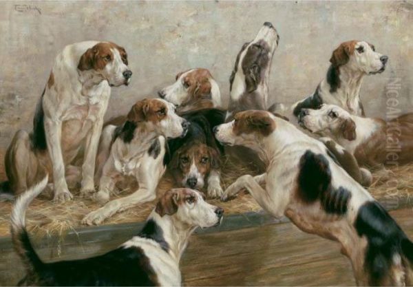 The Brocklesby Hounds Oil Painting by Thomas Blinks