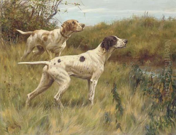 Pointers On The Scent Oil Painting by Thomas Blinks