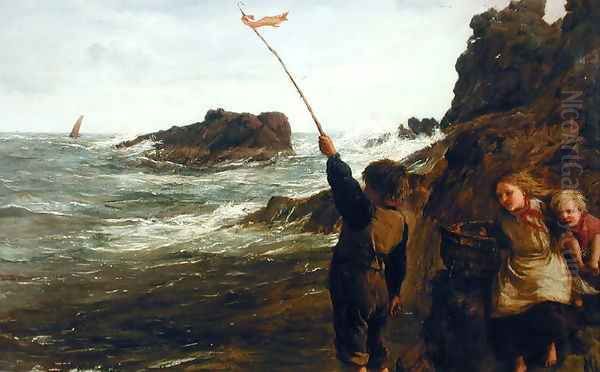 Caught by the Tide Oil Painting by James Clarke Hook