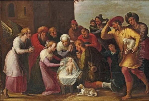 The Adoration Of The Shepherds Oil Painting by Abraham Bloemaert