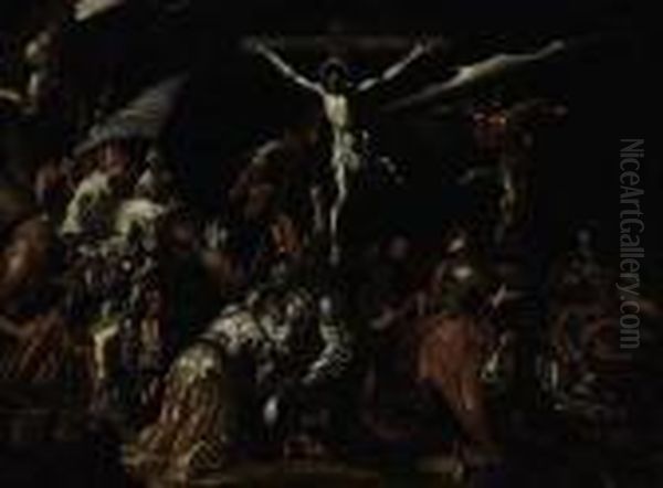 The Crucifixion Oil Painting by Abraham Bloemaert