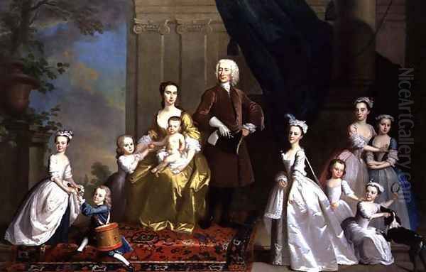 The Radcliffe Family Oil Painting by Thomas Hudson