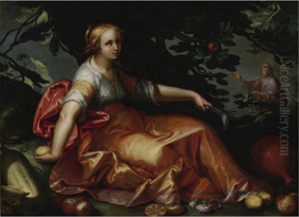 Vertumnus And Pomona Oil Painting by Abraham Bloemaert