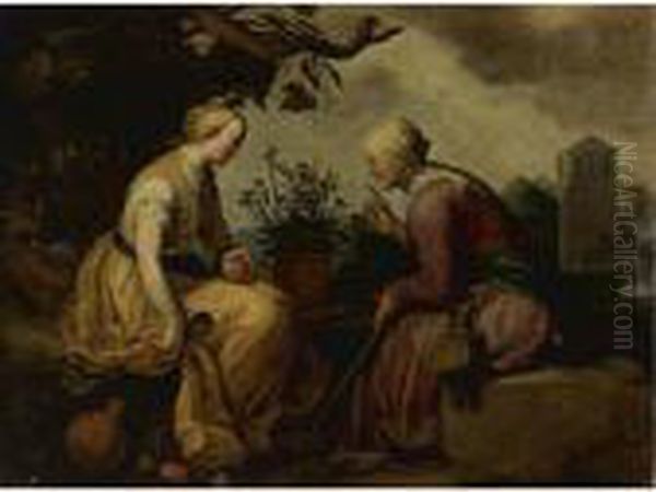 Vertumnus And Pomona Oil Painting by Abraham Bloemaert