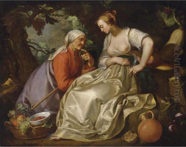 Vertumnus And Pomona Oil Painting by Abraham Bloemaert