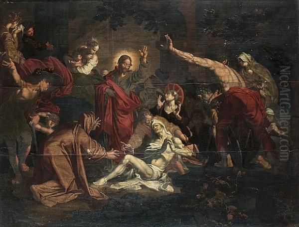 The Raising Of Lazarus Oil Painting by Abraham Bloemaert