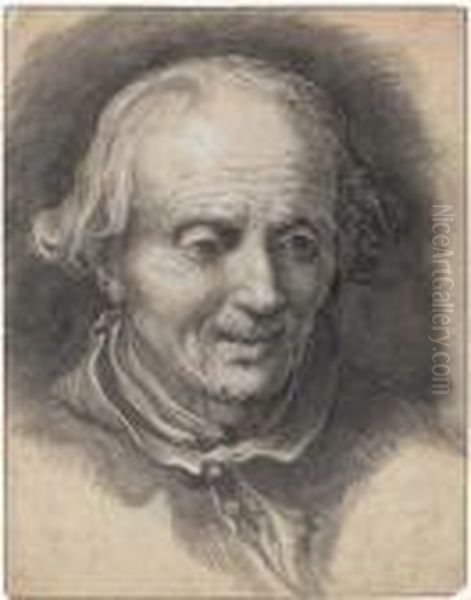 Portrait Of An Old Man Looking Down Oil Painting by Abraham Bloemaert