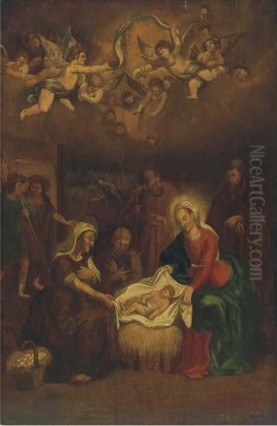 The Adoration Of The Shepherds Oil Painting by Abraham Bloemaert