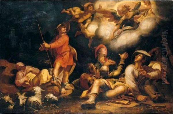 The Annunciation To The Shepherds Oil Painting by Abraham Bloemaert