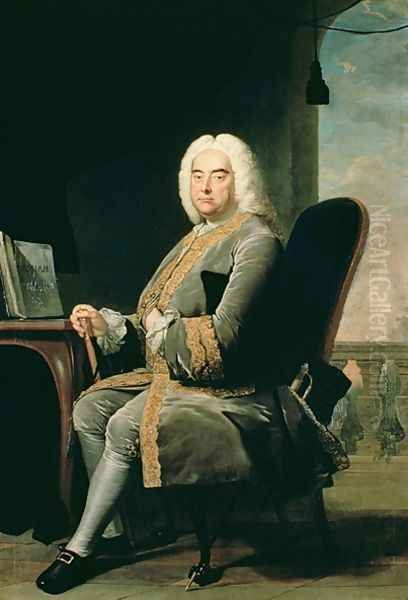 George Frederick Handel 1685-1759 2 Oil Painting by Thomas Hudson