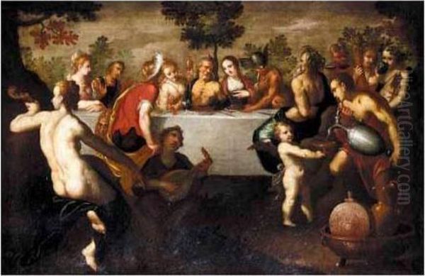 The Feast Of The Gods Oil Painting by Abraham Bloemaert