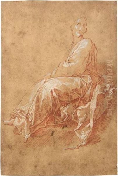 Study Of A Seated Figure Oil Painting by Abraham Bloemaert