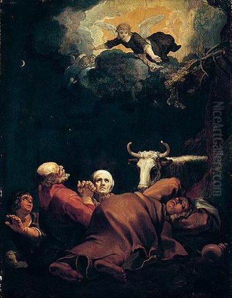 Annunciation To The Shepherds Oil Painting by Abraham Bloemaert