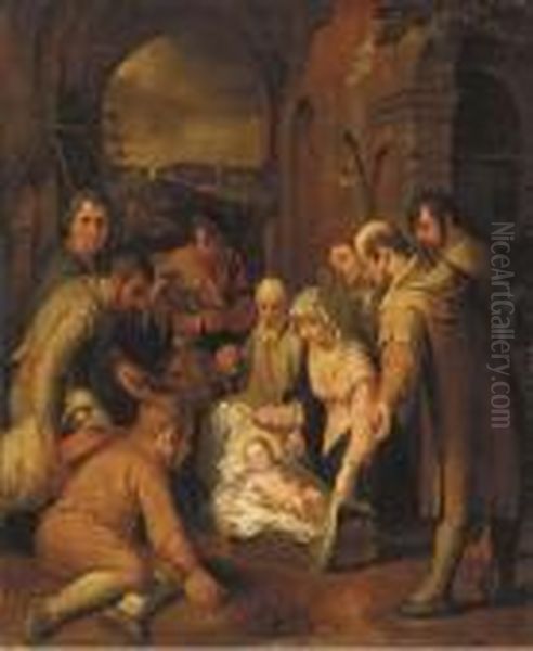 The Adoration Of The Shepherds Oil Painting by Abraham Bloemaert