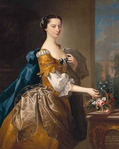 Margaret Daughter of Sir George Chudleigh Married Henry Oxendon Oil Painting by Thomas Hudson