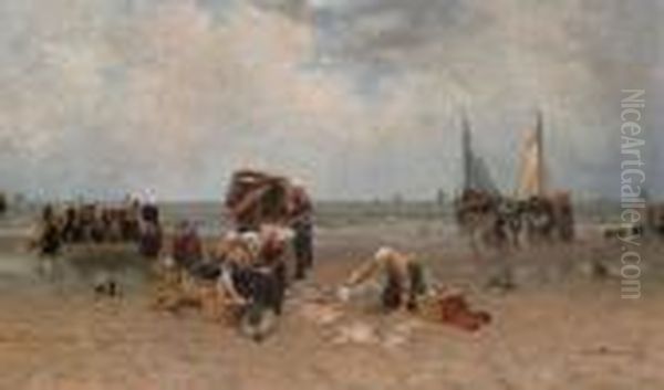 The Return Of The Fishing Fleet Oil Painting by Bernardus Johannes Blommers