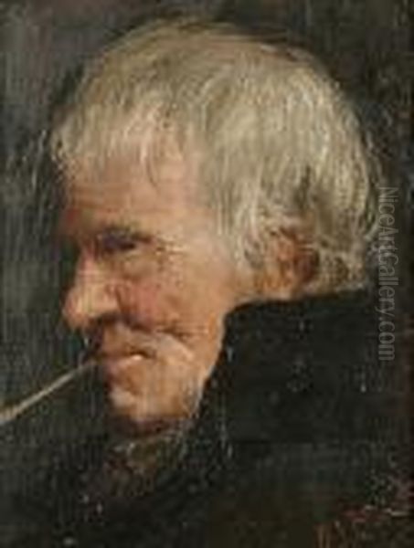 Portrait Study Of A Fisherman Oil Painting by Bernardus Johannes Blommers