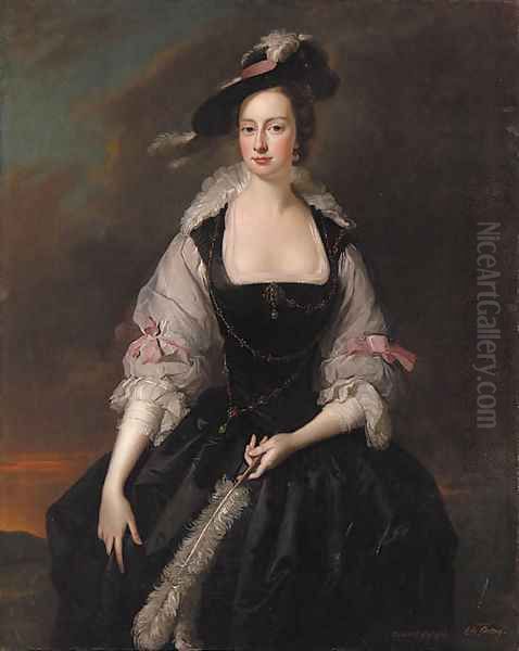 Portrait of Lady Frances Courtenay (d.1761), daughter of Heneage Finch, 2nd Earl of Aylesford Oil Painting by Thomas Hudson