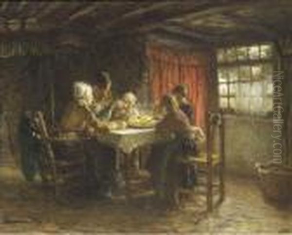 The Hot Supper Oil Painting by Bernardus Johannes Blommers