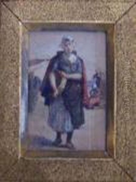 Woman With Basket Oil Painting by Bernardus Johannes Blommers