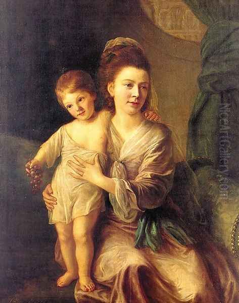 Anne Gardiner with her Eldest Son Kirkman 1776 Oil Painting by Nathaniel Hone