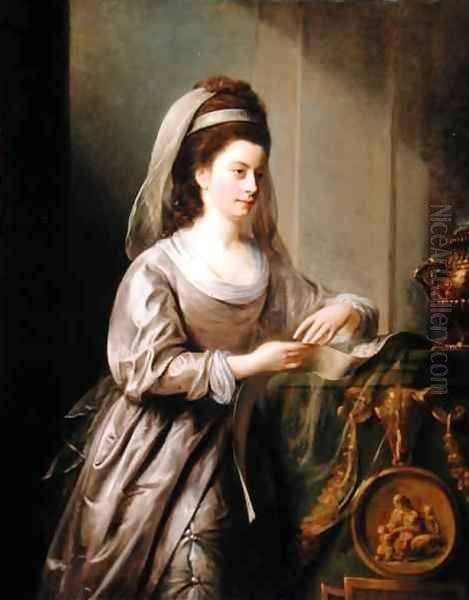 The Hon Mrs Nathaniel Curzon Oil Painting by Nathaniel Hone