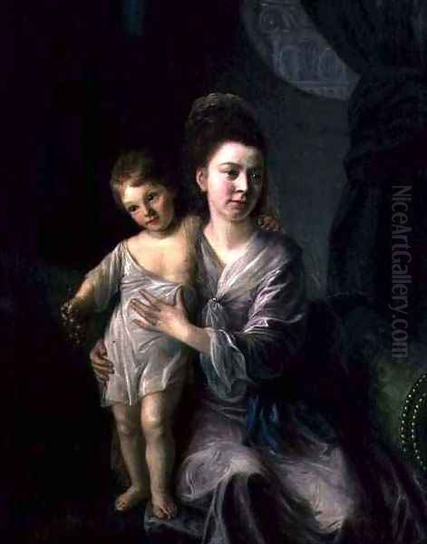 Anne Gardiner with her Eldest Son Kirkman Oil Painting by Nathaniel Hone